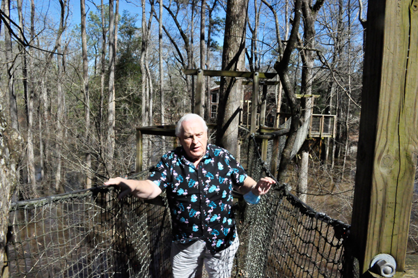 Lee Duquette on the tree-top canopy walk